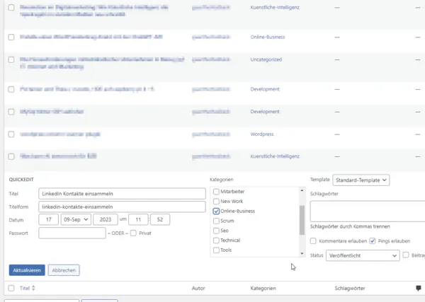Räume Wordpress auf